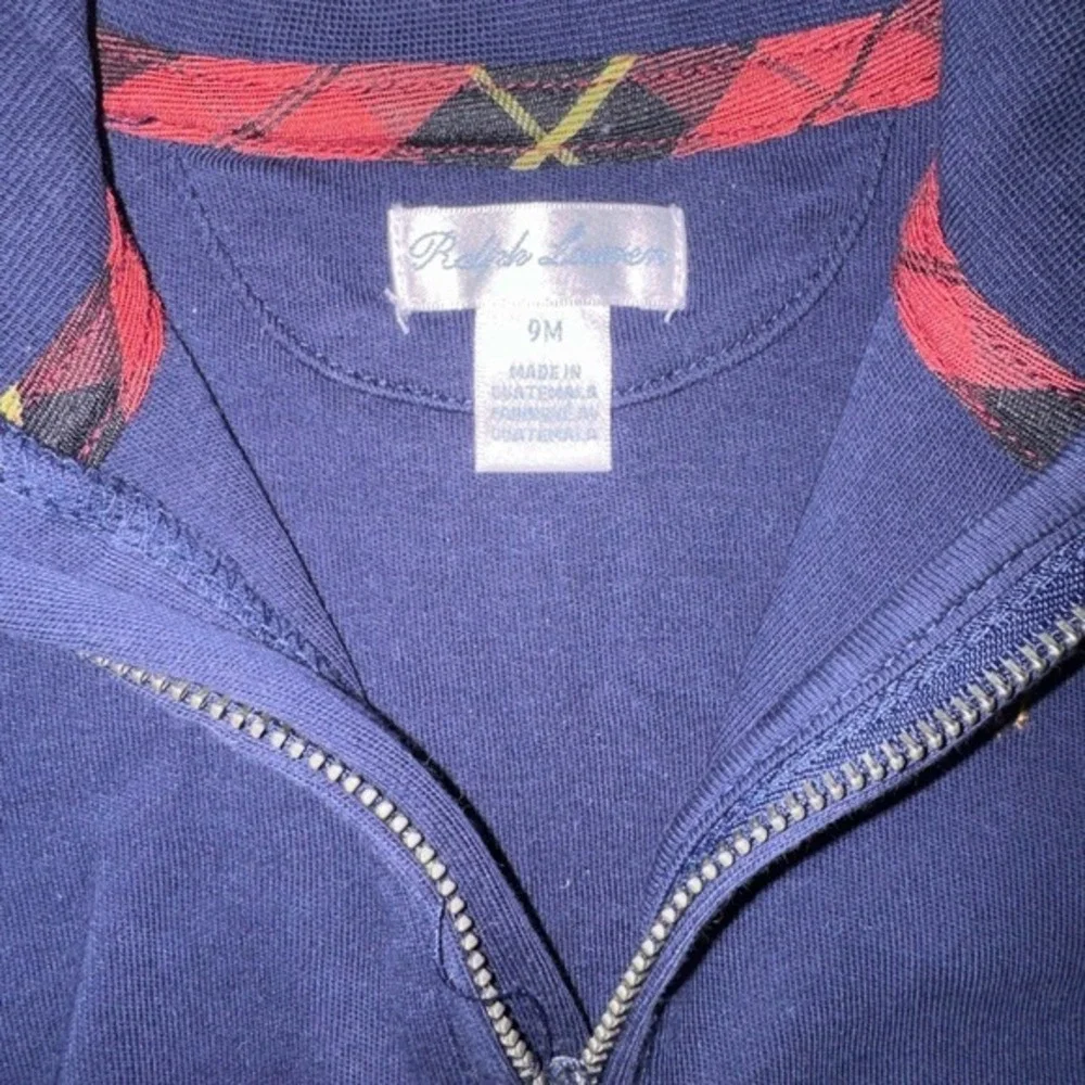 Ralph Lauren Polo Kids Navy Blue Quarter Zip Pullover Sweatshirt 9M‎